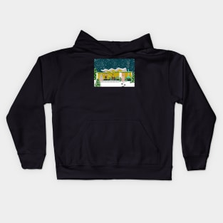 Mid century Christmas party card Kids Hoodie